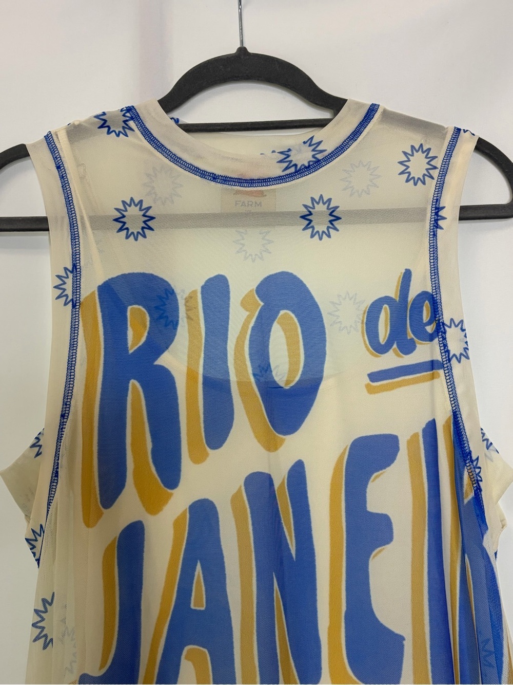Farm Rio for Anthropologie Rio de Janeiro Mesh Maxi Dress Size Small Tropical - Picture 5 of 10